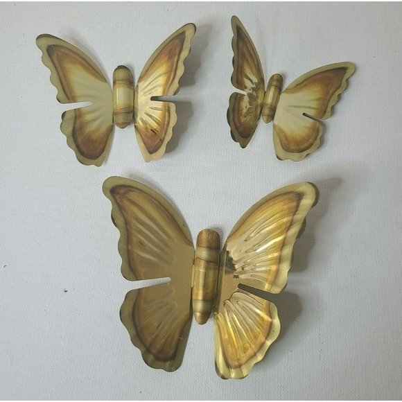 Unbranded Wall Decor Vintage Metal Wall Hanging Butterflies Copper